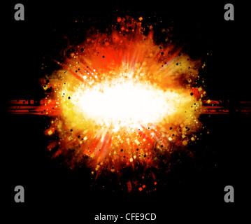 schwarzer abstrakten Hintergrund mit roten Flammen-explosion Stockfoto