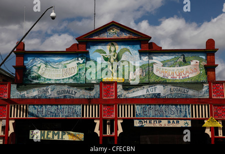 Die Hippie-Stadt Nimbin in New South Wales, Australien, wo die 1973 New Age Aquarius Festival stattfand Stockfoto