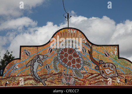 Die Hippie-Stadt Nimbin in New South Wales, Australien, wo die 1973 New Age Aquarius Festival stattfand Stockfoto