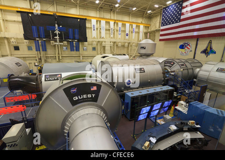 Vollem Umfang Nachbau von der internationalen Raumstation ISS am Space Vehicle Mockup Facility, Johnson Space Center, Texas. Stockfoto