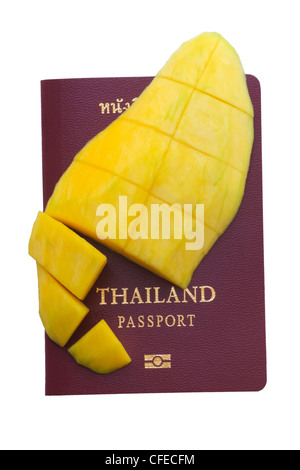 gelbe Mango auf thai Pass Stockfoto