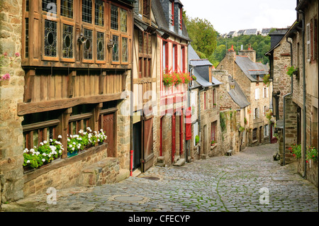 Rue du Petit Fort Dinan Ille-et-Vilaine Bretagne Frankreich Stockfoto