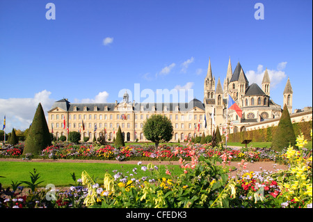 LÕAbbaye Aux Hommes & Hotel d ville Caen Calvados Normandie Frankreich Stockfoto