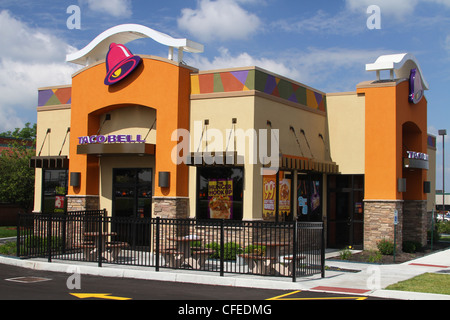 Taco Bell. Mexikanisches Essen-Ladenzeile. Miamisburg, Dayton, Ohio, USA. Stockfoto