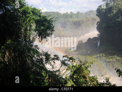 Regenbogen an den Iguazu Fällen, Misiones, Argentinien Stockfoto