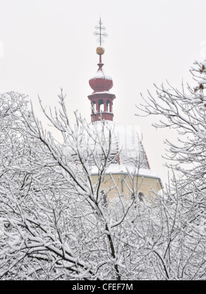 Schlossberg im Winter, Graz, Steiermark, Österreich Stockfoto