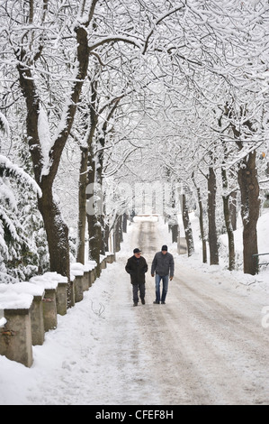 Schlossberg im Winter, Graz, Steiermark, Österreich Stockfoto