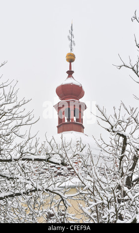 Schlossberg im Winter, Graz, Steiermark, Österreich Stockfoto