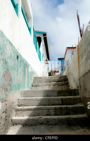 Treppe zur Stadt Grand Case Saint Martin Stockfoto