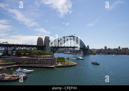 Blick auf die Harbour Bridge in Sidney, Australien Stockfoto