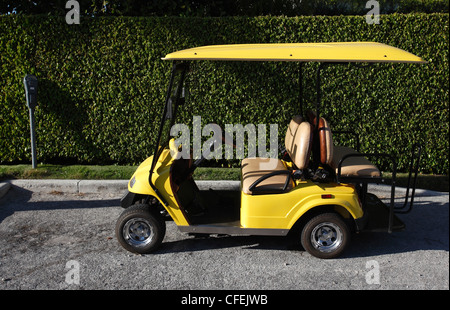 Golf-Cart geparkt an eine Parkuhr in Naples, Florida Stockfoto