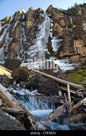 Bridal Veil Falls in der Nähe von Telluride, Colorado. Stockfoto