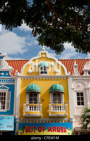 Ladenfronten in Oranjestad, Aruba, Karibik Stockfoto
