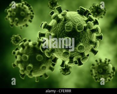 Virus Zellen schließen sich große Auflösung 3d render Stockfoto