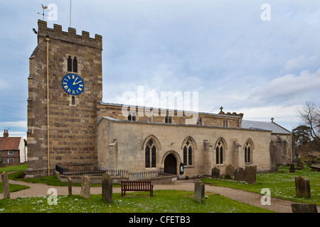 Str. Andrews Kirche am Commissioner, ehemalige Roman Garrison Town, in der Nähe von Boroughbridge, North Yorkshire, UK Stockfoto