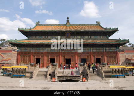 Die Mahavira-Halle (Da Xiong Bao Dian), Häckselung Tempel, UNESCO-Weltkulturerbe, Chengde, Hebei, China, Asien Stockfoto