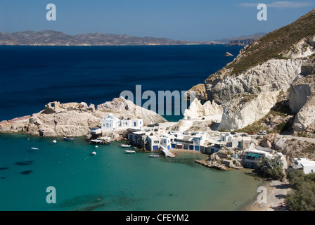Das Dorf Firopotamos, Insel Milos, Cyclades, griechische Inseln, Griechenland, Europa Stockfoto