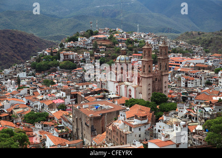 Kirche Santa Prisca, Plaza Borda, Taxco, Bundesstaat Guerrero, Mexiko, Stockfoto