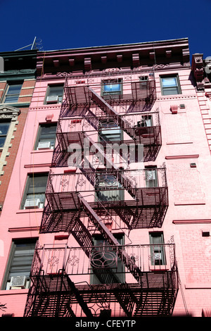 Mietshaus, Feuerleiter, Soho, Manhattan, New York City, Vereinigte Staaten von Amerika, Stockfoto