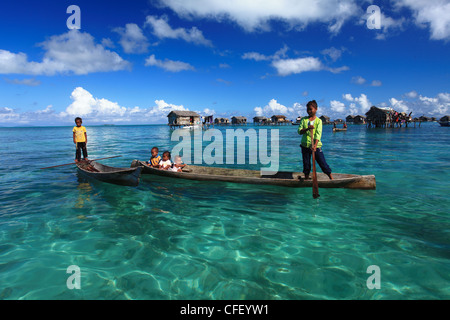 Mensch und Gesellschaft der Meer Bajau Stämme von Semporna, Sabah Stockfoto