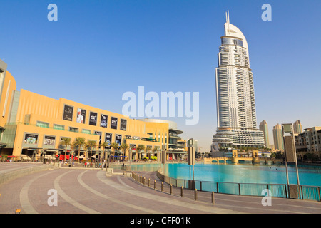 Die Dubai Mall und Adresse Building, Geschaeftsviertel, Dubai, Vereinigte Arabische Emirate, Naher Osten Stockfoto