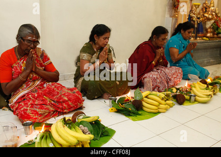 Diwali-fest in einem Ganesh Tempel, Paris, Frankreich, Europa Stockfoto