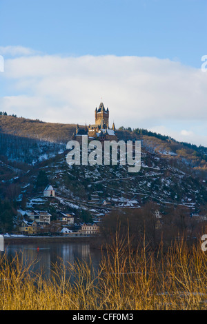 Burg Cochem Cochem, Cochem, Mosel, Mosel-Tal, Rheinland-Pfalz, Deutschland, Winter Stockfoto