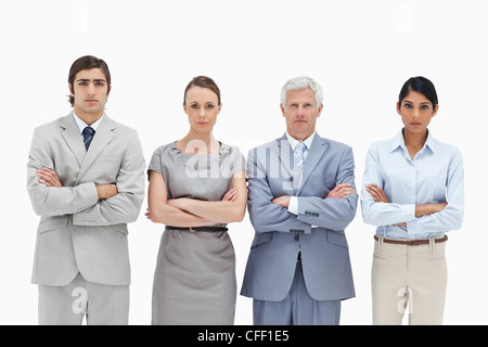 Multikulturellen Business-Team über ihre Arme Stockfoto