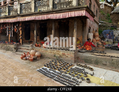 Potters Square, Bhaktapur, UNESCO World Heritage Site, Kathmandu-Tal, Nepal, Asien Stockfoto