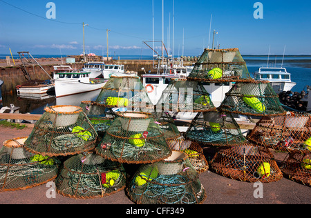 Crab fallen, Nine Mile Creek Wharf, Prince Edward Island, Canada Stockfoto