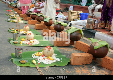 Szene aus Attukal Pongala Festival, Trivandrum, Indien Stockfoto