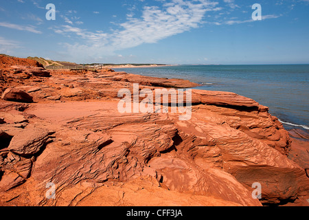 Sandstein Felsen, Cavendish, Prinz Eduard Insel Nationalpark, Prince Edward Island, Canada Stockfoto