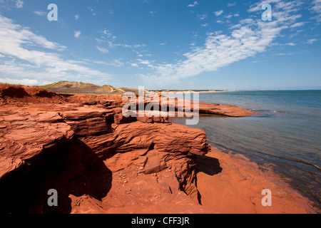 Sandstein Felsen, Cavendish, Prinz Eduard Insel Nationalpark, Prince Edward Island, Canada Stockfoto