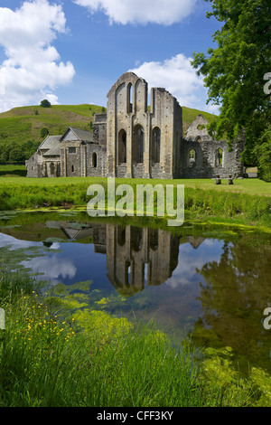 Valle Crucis, zerstörten Zisterzienserabtei in Llantysilio, in der Nähe von Llangollen, Denbighshire, Wales, Vereinigtes Königreich, Europa Stockfoto