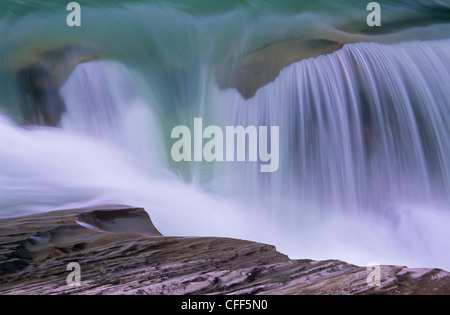 Rearguard Falls Detail, in der Nähe der Oberlauf des Fraser River, British Columbia, Kanada. Stockfoto