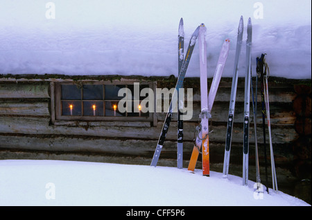 Moxley Creek Cabin Isaac See Dämmerung; der Trapper Stockfoto