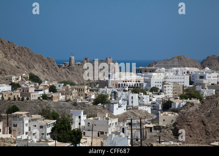 Aufwand der alten arabischen Halbinsel, Masqat, Oman, Maskat, Muscat Stockfoto