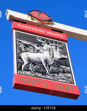 Shepherd Neame White Hart Pub Schild Canterbury UK Stockfoto