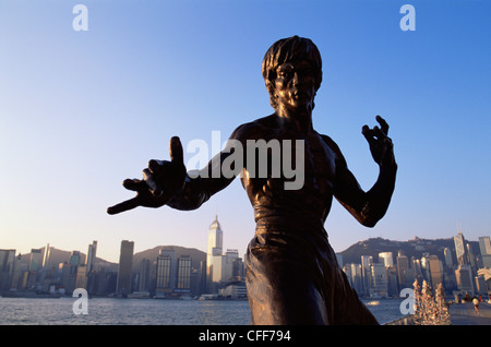 China, Hong Kong, Kowloon, Tsim Sha Tsui, Avenue of the Stars, Bruce-Lee-Statue Stockfoto