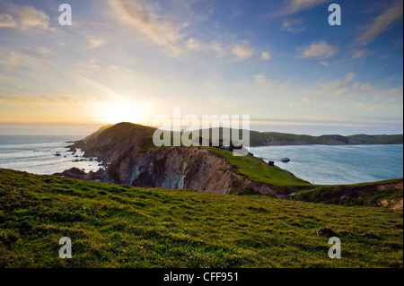 Point Reyes National Seashore bei Sonnenuntergang auf der Nordküste California, USA. Stockfoto