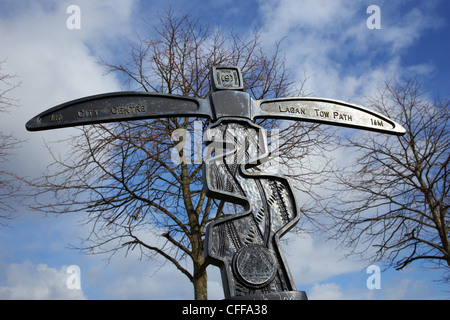 National Cycle Route 9 am Gaswerk Standort zwischen Belfast City Centre und dem Lagan Treidelpfad Nordirland Vereinigtes Königreich Stockfoto