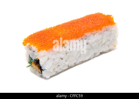 Rollen von Sushi isoliert auf weiss Stockfoto