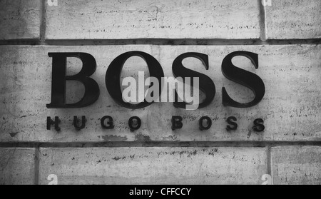 Zeichen von Hugo Boss Shop in Rom Stockfoto