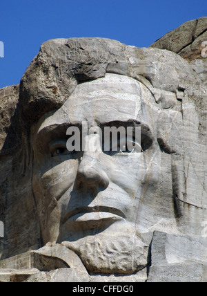 USA. Mount Rushmore National Memorial. Köpfe der Präsidenten der Vereinigten Staaten. Abraham Lincoln. Stockfoto