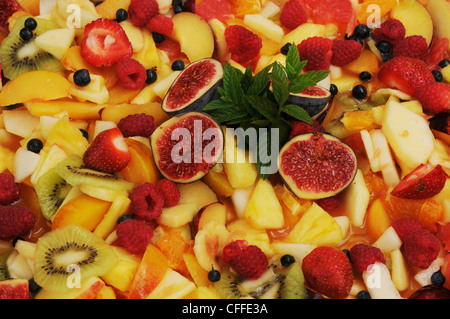 Salat von frischen Früchten, Nahaufnahme. Stockfoto