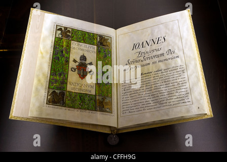 Ausstellung "Lux in Arcana - des Vatikanischen Geheimarchivs offenbart". Kapitolinischen Museen, Rom, Italien Stockfoto