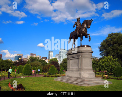 Bronzestatue von George Washington, Boston Public Gardens, Massachusetts, USA Stockfoto