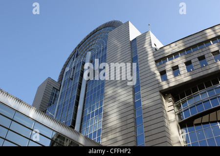 Moderne Architektur des Europäischen Parlaments in Brüssel Stockfoto