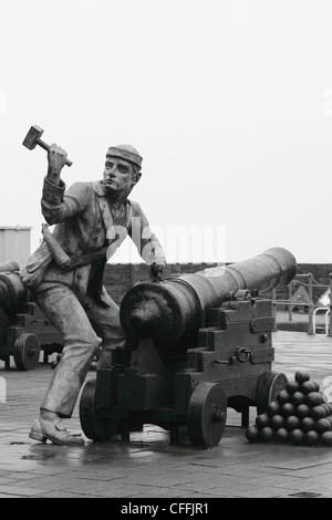 John Paul Jones an der Whitehaven Batterie, Whitehaven Cumbria UK Stockfoto