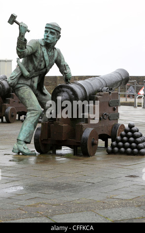 John Paul Jones an der Whitehaven Batterie, Whitehaven Cumbria UK Stockfoto